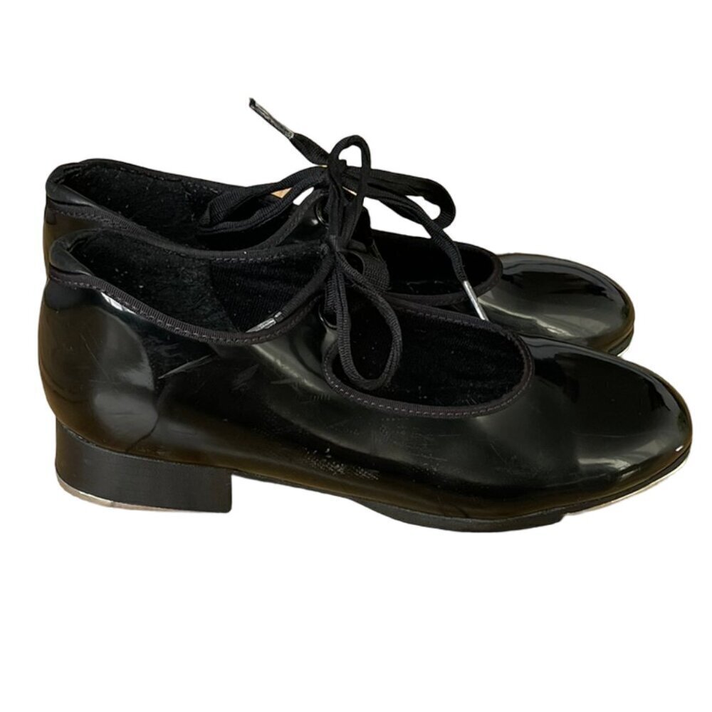 CAPEZIO Tele Tone Tap Dancing Shoes N625 Black Shiny Women's Size 6.5 M